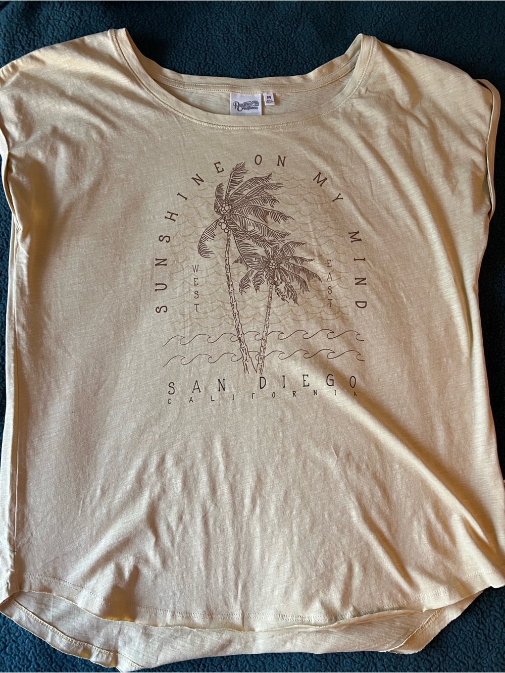 Essentials Pale Yellow Palm Tree Graphic Short Sleeve Tee